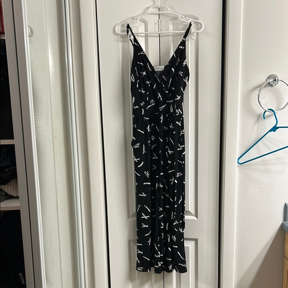 Black and White Patterned Women's Dress